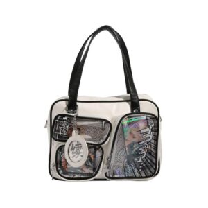 Custom multi-pin window display design itabags, suitable for anime conventions.